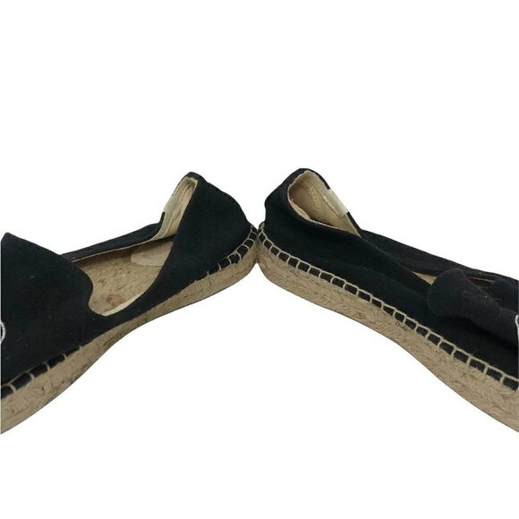 Soludos Womens Hi And Hey Espadrille Flat Shoes Black Beige Slip On Round Toe 10 - Picture 2 of 9